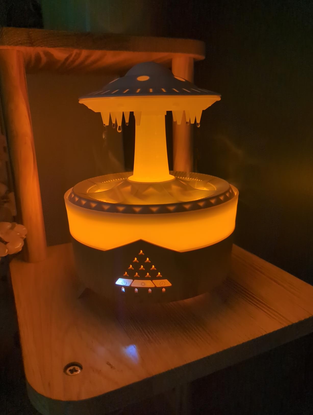 Raindrop Cool Mist Humidifier & Essential Oil Diffuser with 7-Color LED & 4 Timer Modes