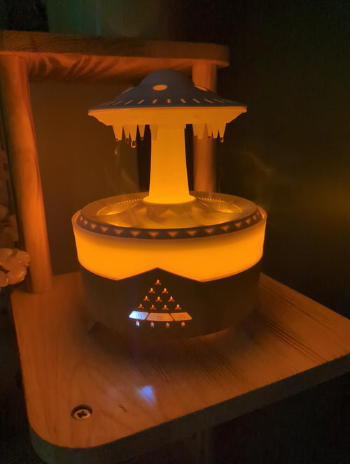 Raindrop Cool Mist Humidifier & Essential Oil Diffuser with 7-Color LED & 4 Timer Modes