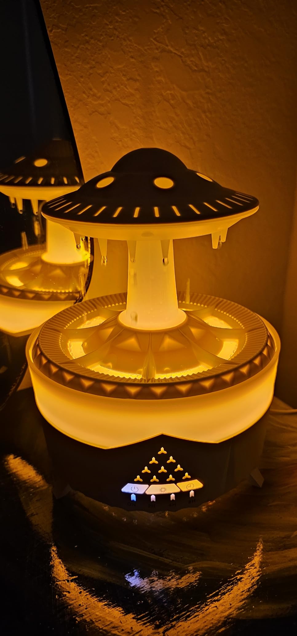 Raindrop Cool Mist Humidifier & Essential Oil Diffuser with 7-Color LED & 4 Timer Modes