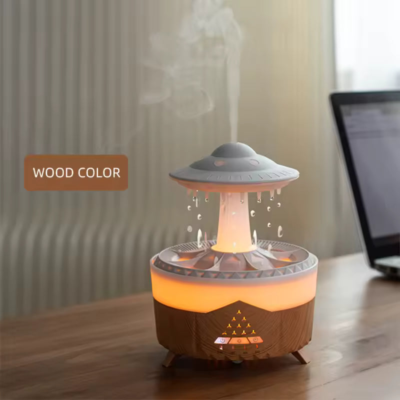 Raindrop Cool Mist Humidifier & Essential Oil Diffuser with 7-Color LED & 4 Timer Modes