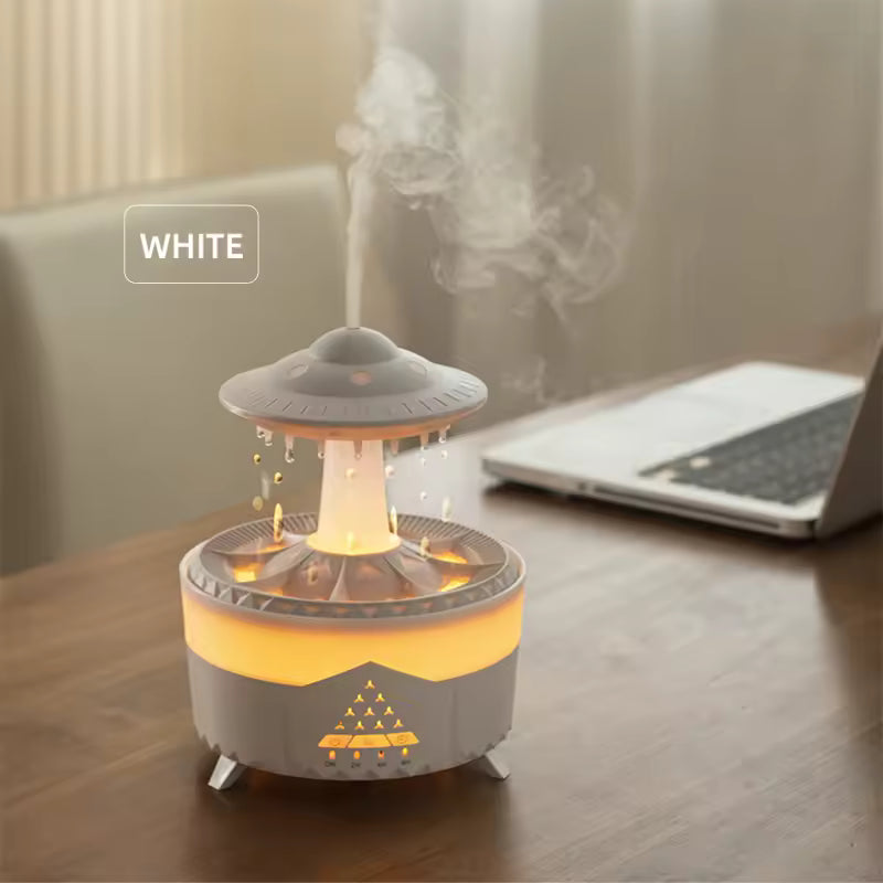 Raindrop Cool Mist Humidifier & Essential Oil Diffuser with 7-Color LED & 4 Timer Modes
